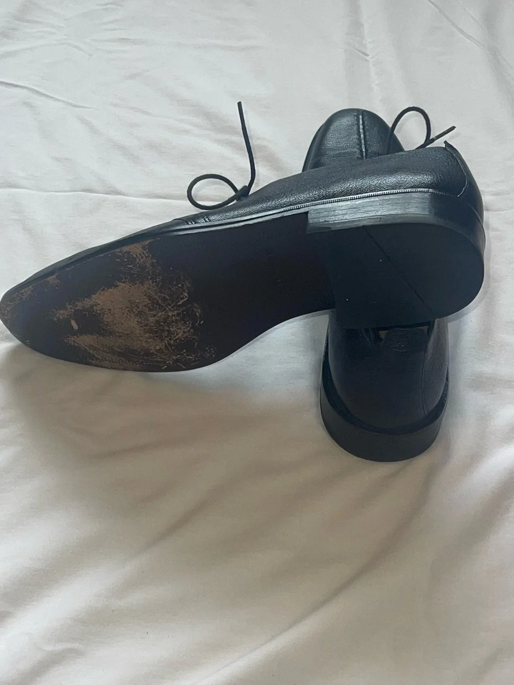 Cole Haan Black Leather Derby Lace-Up Shoes